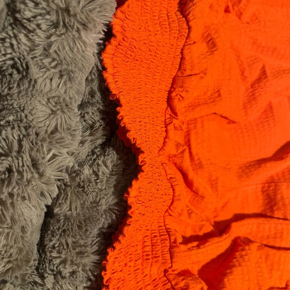 Anthropologie Vibrant Orange Blouse - Picture 7 of 11